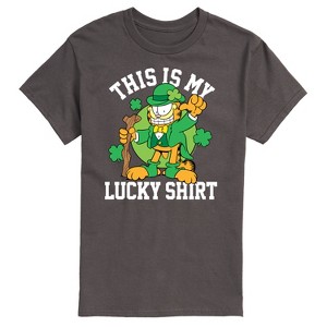 Men's - Garfield - This Is My Lucky Shirt Patrick's Day Short Sleeve Graphic T-Shirt - 1 of 4