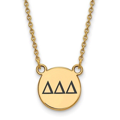 Black Bow Jewelry 14k Yellow Gold Plated Sterling Silver Delta Delta Delta Greek Life Necklace 18 Inch