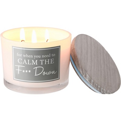 Pavilion Gift Company - Calm Down - 11 oz - 100% Soy Wax Candle Scent: Fresh Cotton - Flame Candles