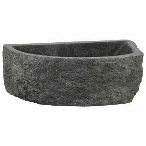 vidaXL Wall Hung Basin Gray (38-45) x (30-35) x 15 cm River stone - 1 of 4