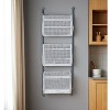 HomeRoots 24" White And Gray Metal Baskets Wall Mounted Cubby Shelf - 2 of 4