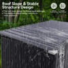 Aoxun 3.3' x 5.6 FT Metal Storage Shed with Chain Lid Trash Can Weeding Tools for Backyard, Patio, Lawn, Black - 4 of 4
