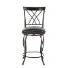 HomeRoots Set of Two 24" Black Faux Leather and Iron Counter Height Swivel Bar Chairs - 4 of 4