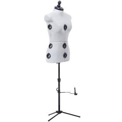 Family Dress Form Adjustable Female Mannequin With New Base - Gray