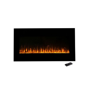 Northwest 42" Electric Fireplace Wall Mounted Led Fire And Ice Flame with Remote: Indoor 42 Inch Heater, Tempered Glass - 1 of 4