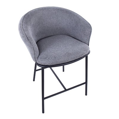 Ashland 26" Swivel Counter Stool Set in Gray with Metal Frame