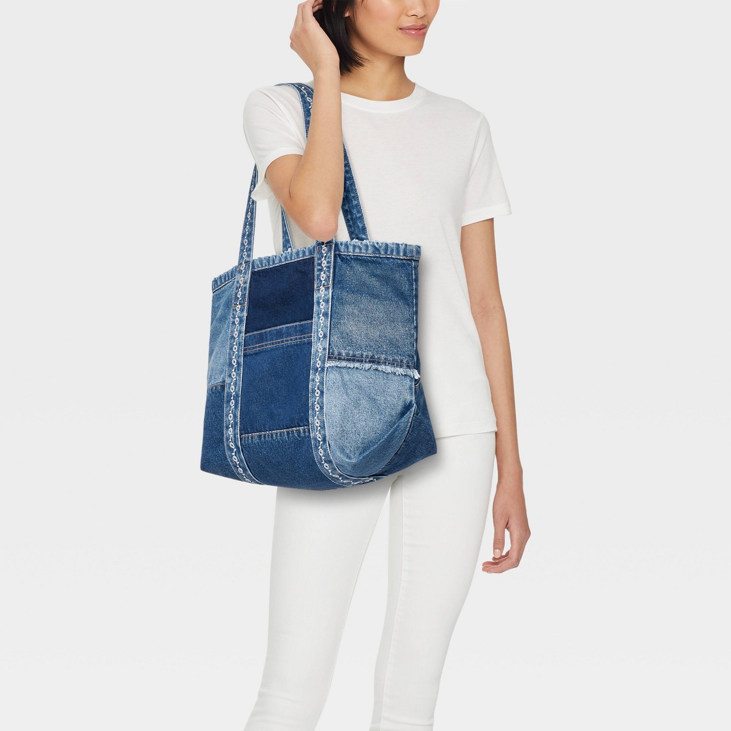 Сумка Universal Thread Denim Patchwork, цвет: Джинсовый — фото 2