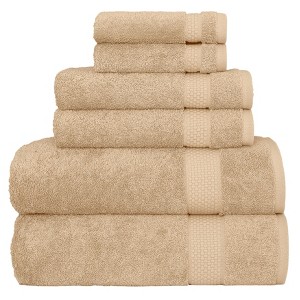 Linum Home Textiles 100% AEGEAN Long Staple Turkish Cotton STARLIGHT Terry 6 Piece Towel Set - 1 of 4
