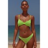 Moda Minx 'Chartreuse' Scrunch Thick Strap Fixed Bikini Bottoms - 2 of 3
