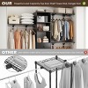 SEVOBAL Freestanding Coat Racks Expandable Wardrobe Rack with 3 Drawers and Shelves, High-Capacity Closet Organizer, Black, 10.5"*44"*20.5" - 4 of 4