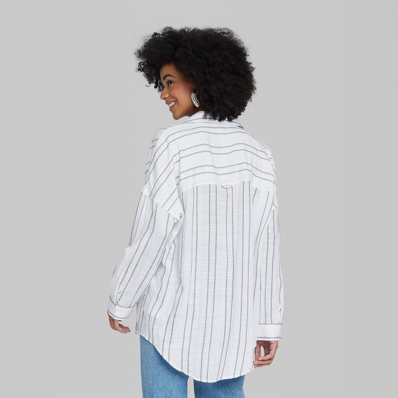 Women's Long Sleeve Oversized Button-Down Shirt - Wild Fable™, 4 of 11