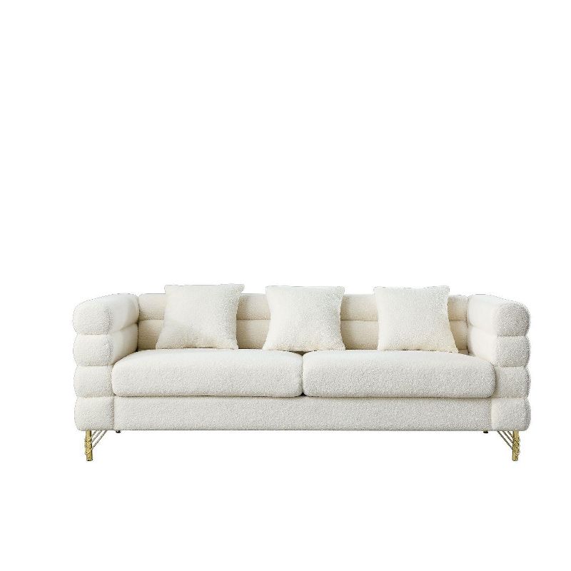 81'' Modular Oversized 3 Seater Velvet Sofa, Deep Seating with 3 Pillows for Living Room, Bedroom - Maison Boucle, 2 of 9