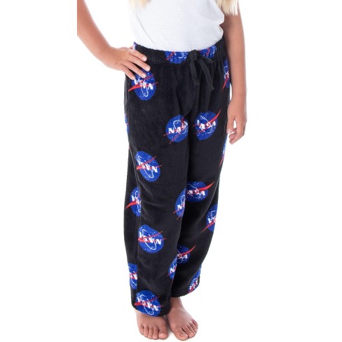 Nasa Girls' Meatball Logo Allover Print Ultra-soft Fleece Pajama Pants  (6/7) Black : Target