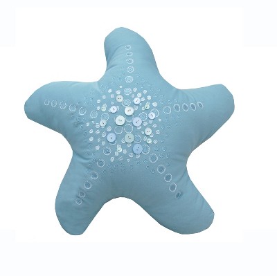 RightSide Designs Shaped Embroidered Starfish Indoor/Outdoor Throw Pillow