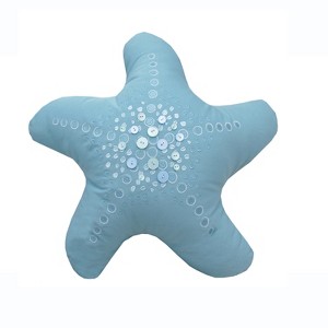 RightSide Designs Shaped Embroidered Starfish Indoor/Outdoor Throw Pillow - 1 of 4