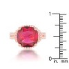 Slickblue Classic 6.2ct Ruby or Aqua CZ Ring for Women, Cushion Cut, Beautiful Rose Gold/Silvertone, Sizes 5-10 - 3 of 4
