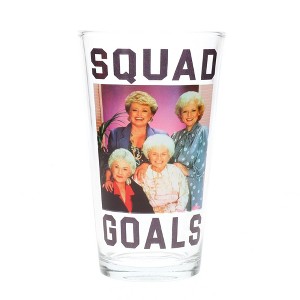Silver Buffalo The Golden Girls "Squad Goals" Pint Glass | Holds 15 Ounces - 1 of 4