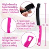Aoibox 4-Piece Hard Bristle Crevice Cleaning Brush Set, Multifunctional Gap Cleaner for Kitchen, Bathroom, Windows, Tiles, Faucets, Pink - 2 of 4