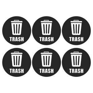 Unique Bargains Stainless Steel Plastic Trash Can Labels Large Vinyl Trash Stickers Decals - 1 of 4