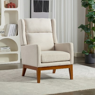 Hrinhom Mid-Century Modern Reading Chair,Upholstered Accent Chair with High Back