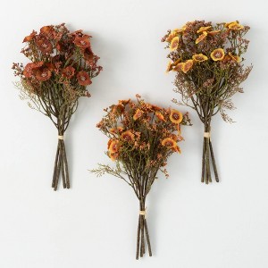 16"H Sullivans Artificial Fall Flower Bush Set of 3, Multicolor - 1 of 4