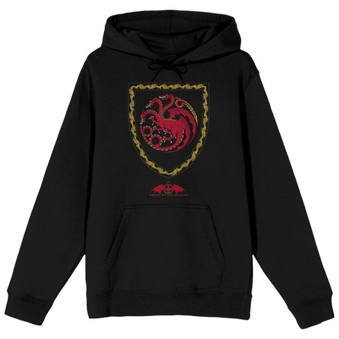 House Of The Dragon Red Dragon Crest Men's Black Hoodie-large : Target