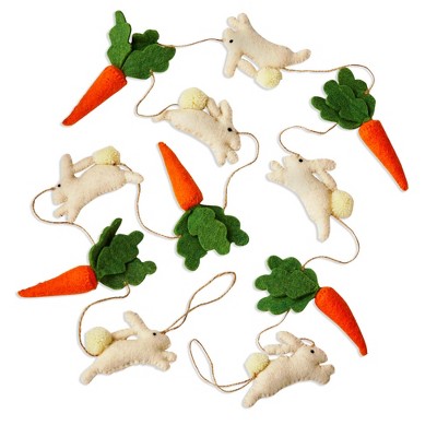 tag Bunny & Carrot Wool Felt Garland