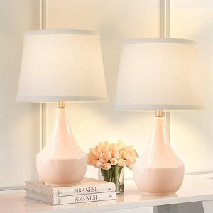 GTCLIGHTING Table Lamp Set of 2, 18.63” ModernCeramic Table Lamp Beside Lamps Nightstand Lamp for Living Room, Bedroom & Office - 1 of 4
