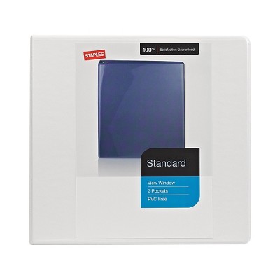 3" Staples Standard View Binder with Round Rings White 126089