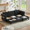 KWPZQEB 83" Sectional Sofa, Modular Upholstered Sectional Sofa with Storage, Convertible L-Shape Couch with Ottoman&Six Throw Pillows for Living Room - 3 of 4