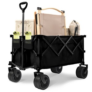 RISOKEYS 400L Heavy Duty Foldable Utility Wagon Cart with Enhanced Steering & All-Terrain Wheels,220LBS Capacity for Camping,Shopping,Outdoor - 1 of 4