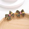Enamel Bow Christmas Stud Earrings for Women, Cute Holiday Jewelry. - 2 of 4