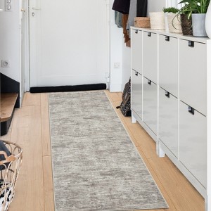 Washable rug. Modern solid-color, non-slip. Non-shedding, low-pile, foldable. Contemporary minimalist. For living/dining/bedrooms - 1 of 4