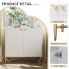Modern 2 Door Accent Cabinet with Diamond Pattern & Brass Metal Legs, Storage Sideboard for Living Room Bedroom-3irtyhousy - 3 of 4