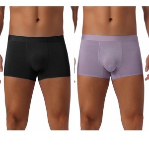 INSPIRE CHIC Men's 2 Pack Underwear Soft Solid Color Regular Fit Boxer Briefs - 1 of 4