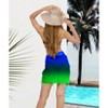 LA LEELA Women's Sarong Wraps Cover ups Bikini One Size Lapis Stripes - 3 of 4