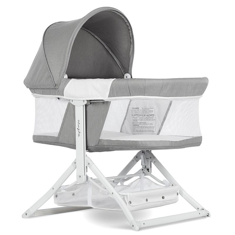 Dream On Me JPMA Certified Insta Fold Bassinet and Cradle in Light Grey, 3 of 14