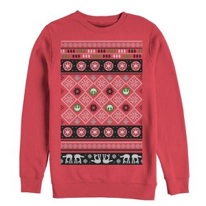 Men's Star Wars Ugly Christmas Famous Symbols Sweatshirt - 1 of 3