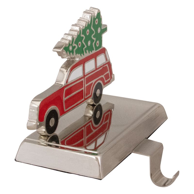 Northlight 5.25" Red Vintage Station Wagon Car with Tree Christmas Stocking Holder, 1 of 4