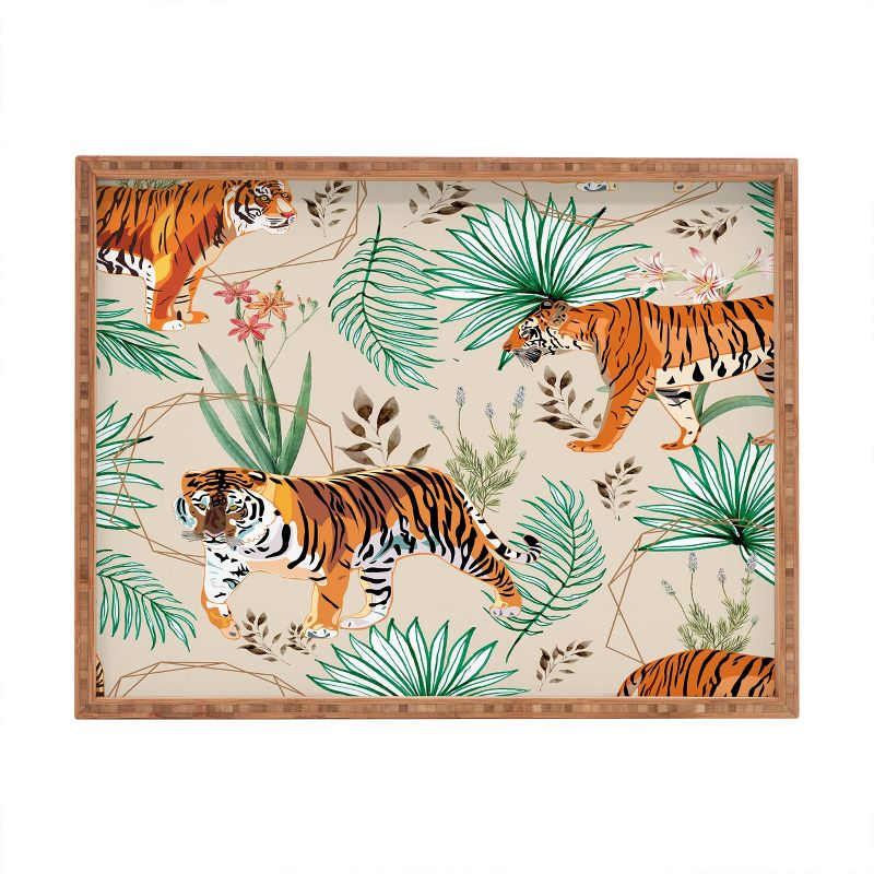 83 Oranges Tropical and Tigers Bamboo Tray - Deny Designs, 1 of 3