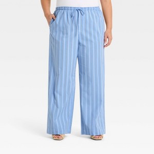Women's Mid-Rise Poplin Straight Leg Pull-On Pants - A New Day