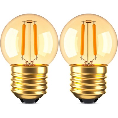Runesay G40 Low Watt Light Bulb Edison LED Bulb 1W Equivalent to 10Watt Incandescent E26 Screw Base Led Bulbs, Non Dimmable (G40g-2pack)