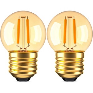 Runesay G40 Low Watt Light Bulb Edison LED Bulb 1W Equivalent to 10Watt Incandescent E26 Screw Base Led Bulbs, Non Dimmable (G40g-2pack) - 1 of 4