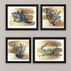 4-PC Vignette Gold Sea Collection Black Framed Wall Art for Living Room, Bedroom Wall Art Print for Home Decor by Bluebird Barn - 3 of 4