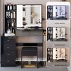 PAGED 37" Vanity Desk Modern Makeup Vanity with 2 Socket, Hair Dryer Stand, LED Sliding Mirror for Bedroom, Living Room, Locker Room - 3 of 4
