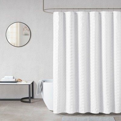 VYNXARIA 72*72"Modern contemporary shower curtain in solid color,White
