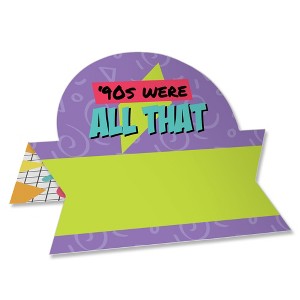 Big Dot of Happiness 90’s Throwback - 1990s Party Tent Buffet Card - Table Setting Name Place Cards - Set of 24 - 1 of 4