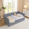 Lycvki Gingham Sofa with Trundle Twin Size Bed Frame No Mattress - 3 of 4
