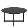 CAVINAS Coffee Tables for Living Room Modern Round Coffee Table Clear Glass Tabletop Side Center Tables - 2 of 4