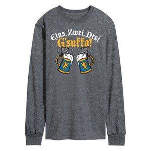 Men's - Instant Message - Eins Zwei Drei Gsuffa Oktoberfest Long Sleeve Graphic T-Shirt - 1 of 4